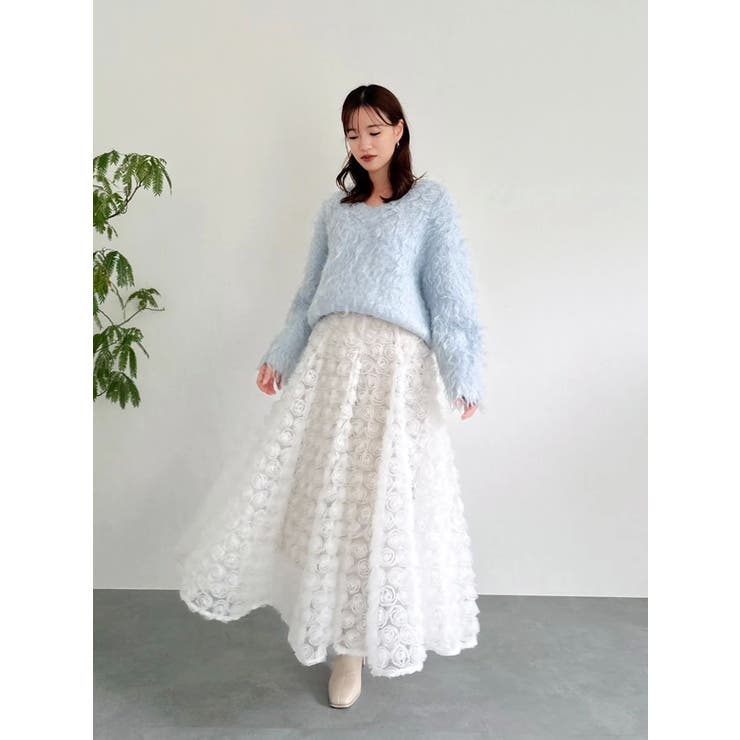 モチーフボリュームフレアスカート | dazzlin | 詳細画像9 