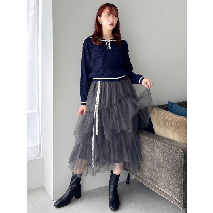 【FILA別注】アシメチュールティアードスカート | dazzlin | 詳細画像10 