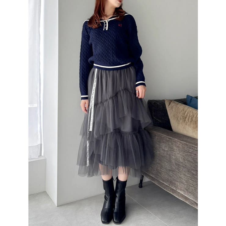 【FILA別注】アシメチュールティアードスカート | dazzlin | 詳細画像11 