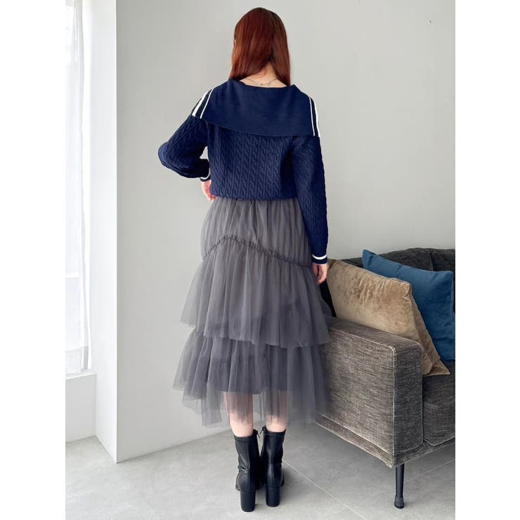 【FILA別注】アシメチュールティアードスカート | dazzlin | 詳細画像12 