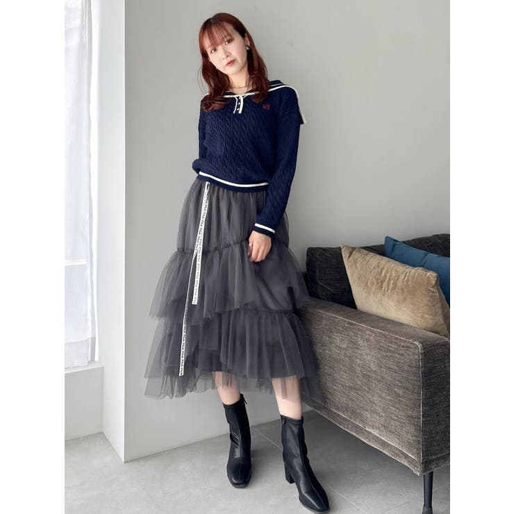 【FILA別注】アシメチュールティアードスカート | dazzlin | 詳細画像8 