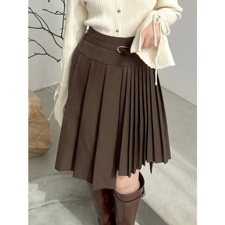 ブラウン | ミディアシメプリーツスカート | dazzlin