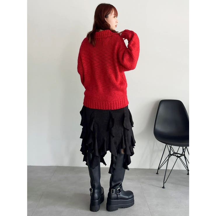 フリルスリットサテンスカート | dazzlin | 詳細画像10 