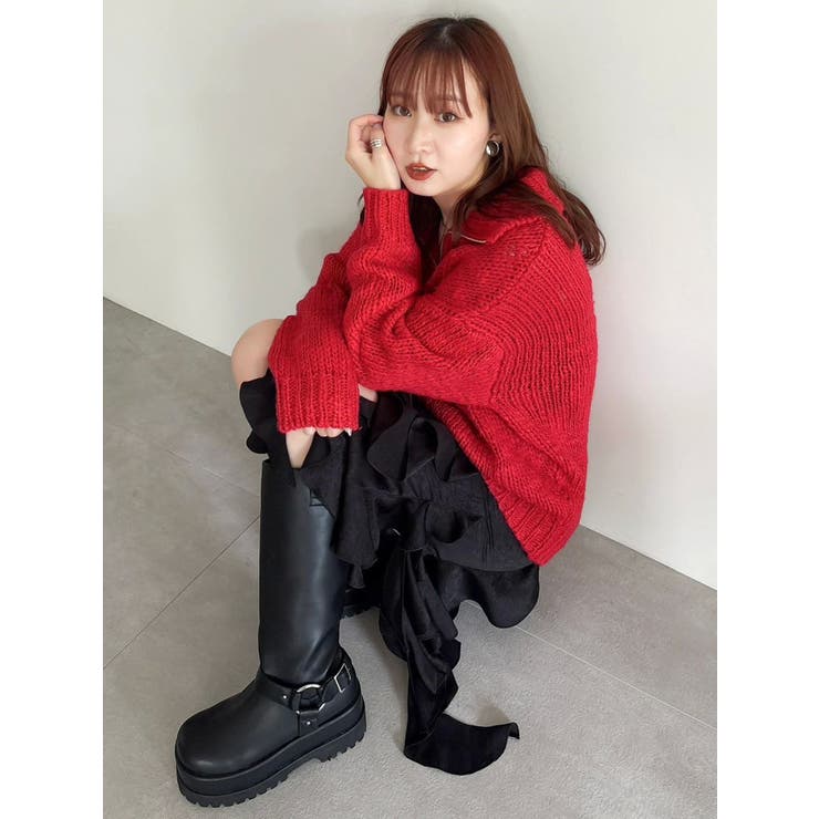 フリルスリットサテンスカート | dazzlin | 詳細画像13 