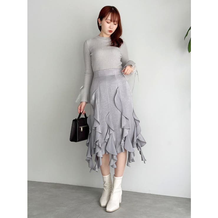 フリルスリットサテンスカート | dazzlin | 詳細画像14 