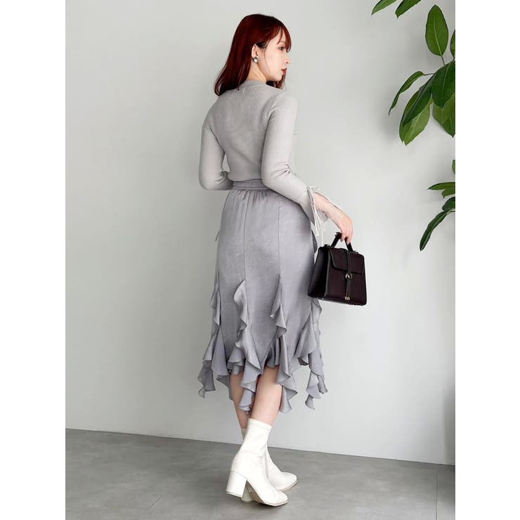 フリルスリットサテンスカート | dazzlin | 詳細画像15 