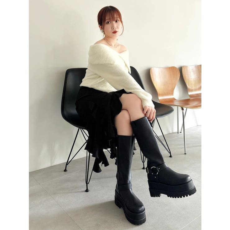 フリルスリットサテンスカート | dazzlin | 詳細画像7 