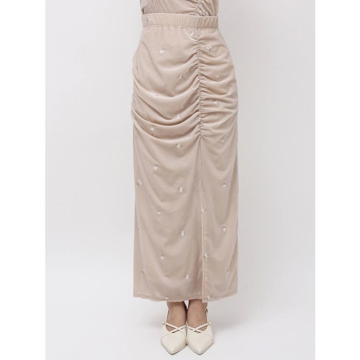 【セットアップ対応】フラワーシシュウベロアスカート | dazzlin | 詳細画像19 