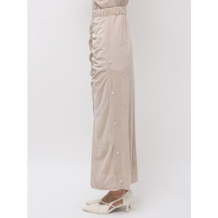 【セットアップ対応】フラワーシシュウベロアスカート | dazzlin | 詳細画像20 