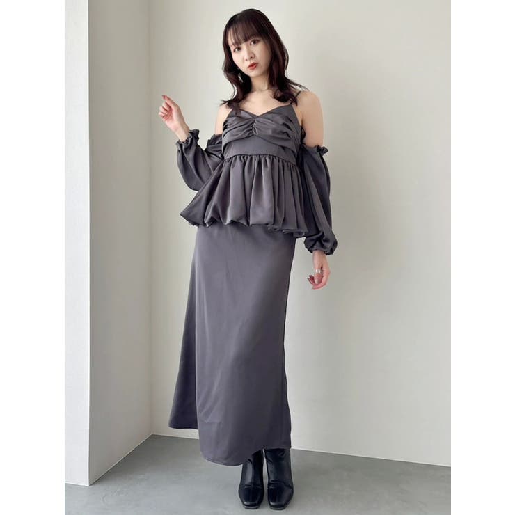 サテンナロースリットスカート | dazzlin | 詳細画像24 