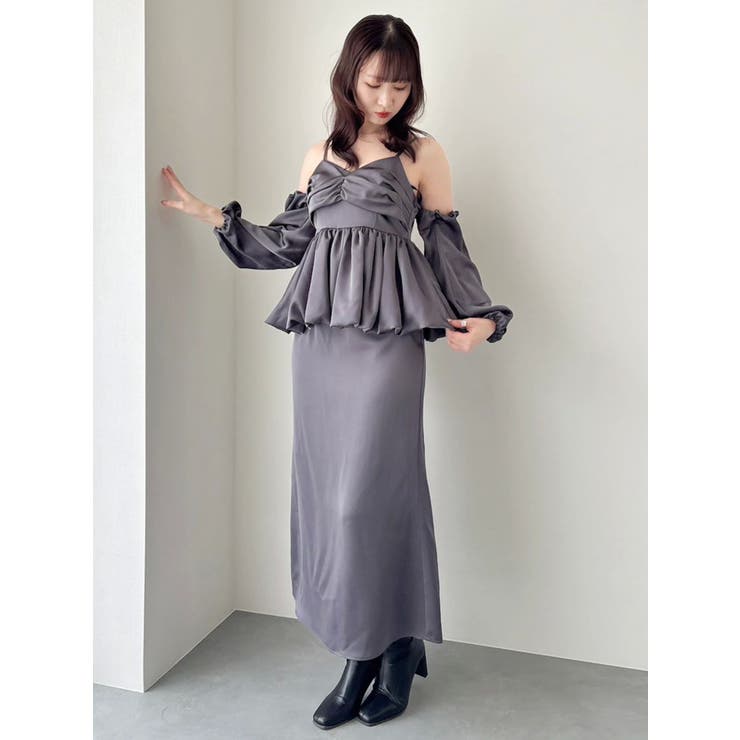 サテンナロースリットスカート | dazzlin | 詳細画像26 