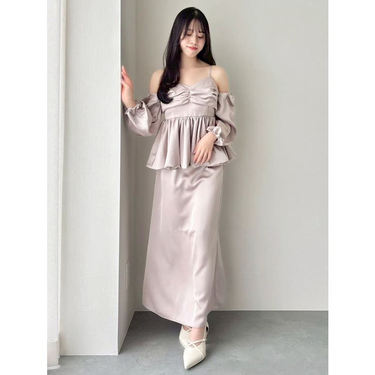 サテンナロースリットスカート | dazzlin | 詳細画像32 