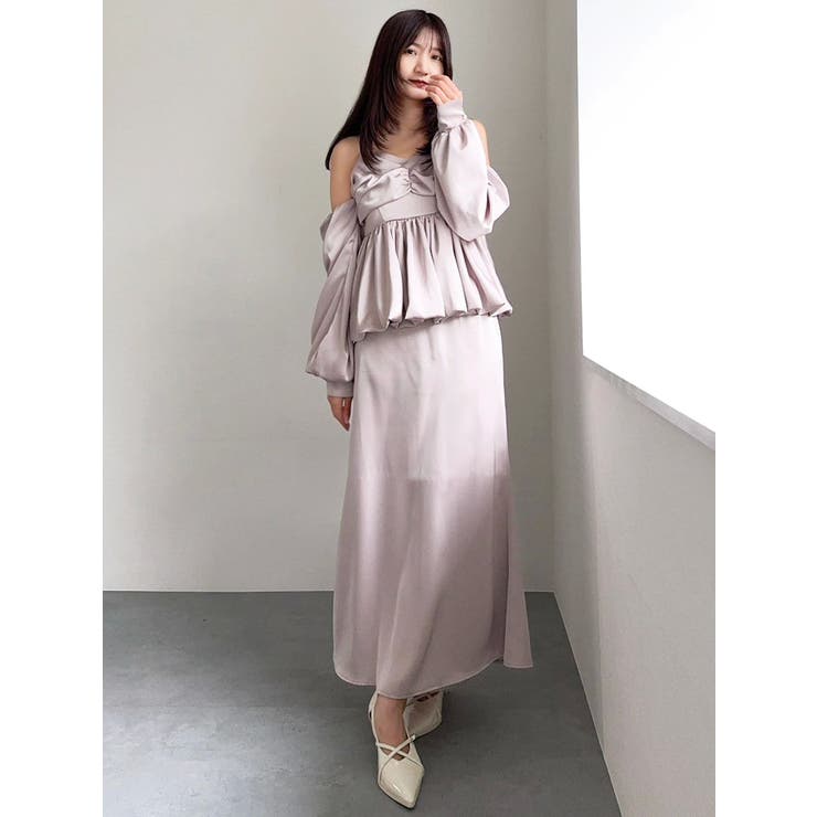 サテンナロースリットスカート | dazzlin | 詳細画像34 