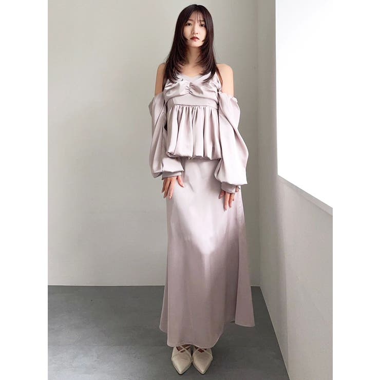 サテンナロースリットスカート | dazzlin | 詳細画像35 