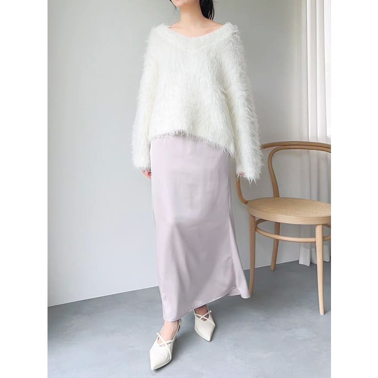 サテンナロースリットスカート | dazzlin | 詳細画像42 