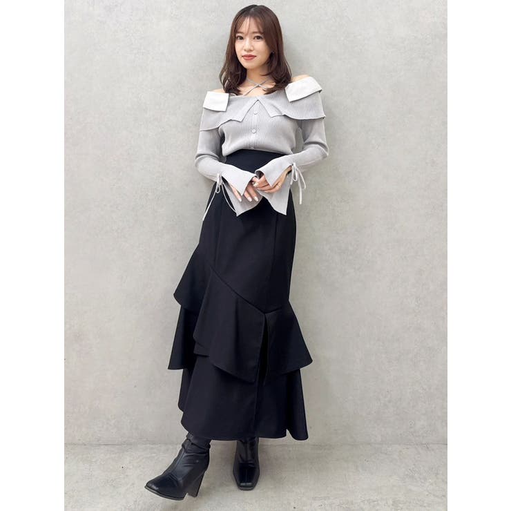 バックレースアップアシメマーメイドスカート | dazzlin | 詳細画像4 