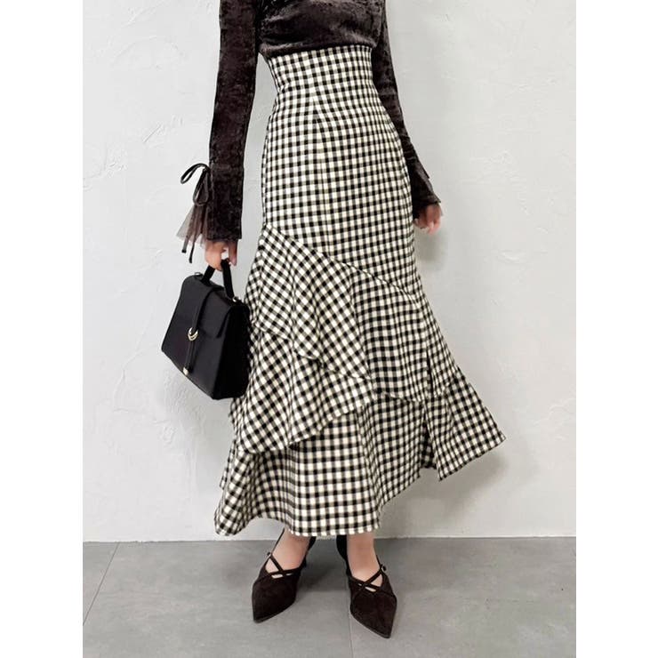 ブラウン | バックレースアップアシメマーメイドスカート | dazzlin