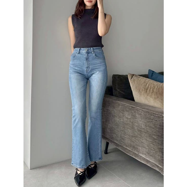 【吉田朱里】メイクアップフレアデニムパンツ | dazzlin | 詳細画像1 