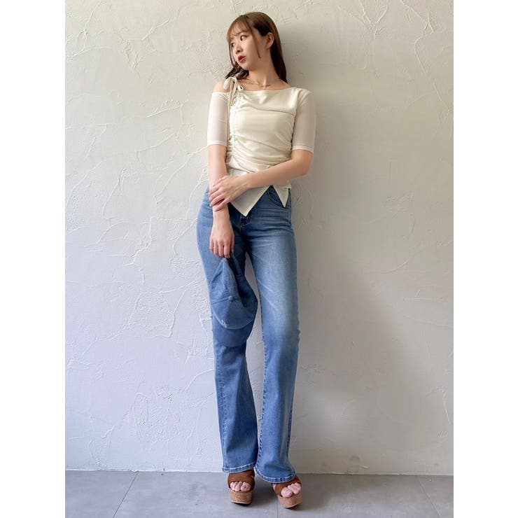 【吉田朱里】メイクアップフレアデニムパンツ | dazzlin | 詳細画像10 