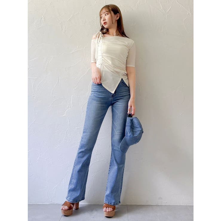 【吉田朱里】メイクアップフレアデニムパンツ | dazzlin | 詳細画像11 