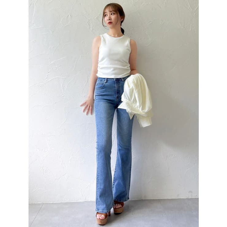 【吉田朱里】メイクアップフレアデニムパンツ | dazzlin | 詳細画像6 