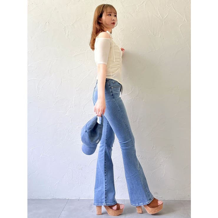 【吉田朱里】メイクアップフレアデニムパンツ | dazzlin | 詳細画像7 