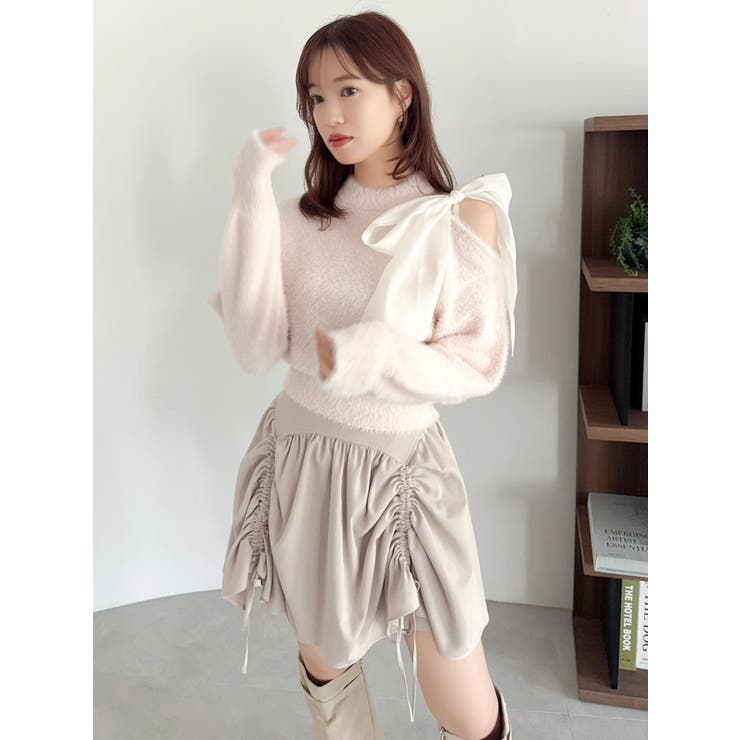 ワンショルミニシャギーニットトップス | dazzlin | 詳細画像7 