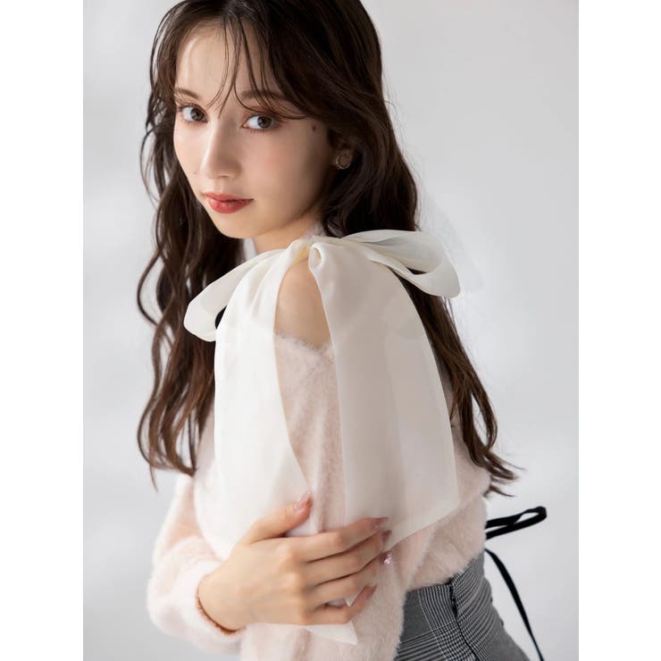 ピンク | ワンショルミニシャギーニットトップス | dazzlin