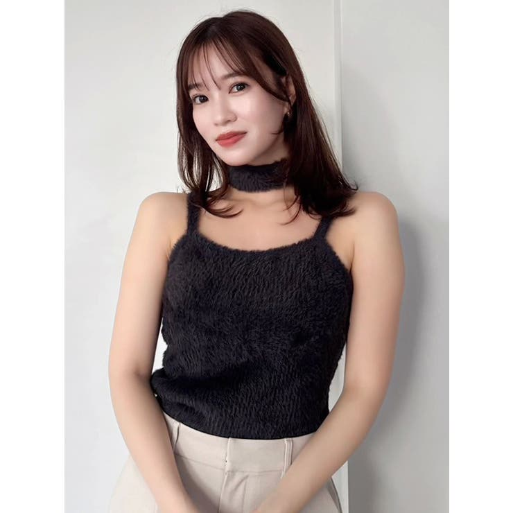 チョーカー付ミニシャギーニットキャミソール | dazzlin | 詳細画像13 