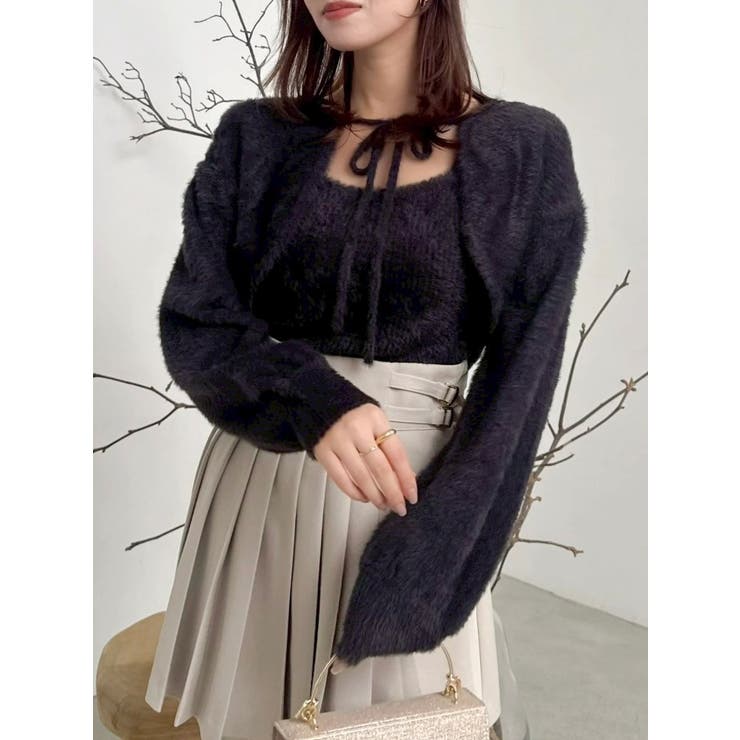 チョーカー付ミニシャギーニットキャミソール | dazzlin | 詳細画像16 