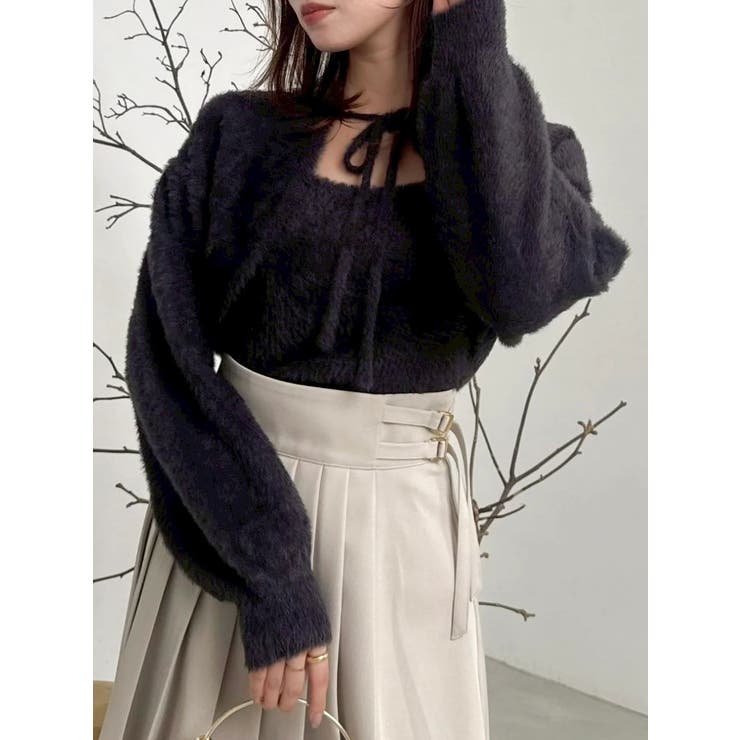 チョーカー付ミニシャギーニットキャミソール | dazzlin | 詳細画像19 