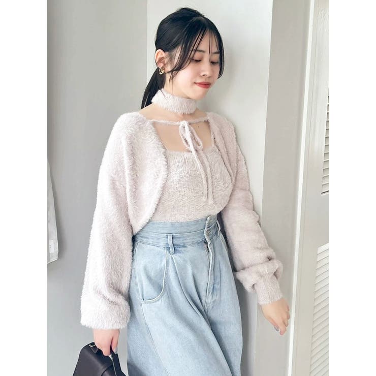 チョーカー付ミニシャギーニットキャミソール | dazzlin | 詳細画像28 