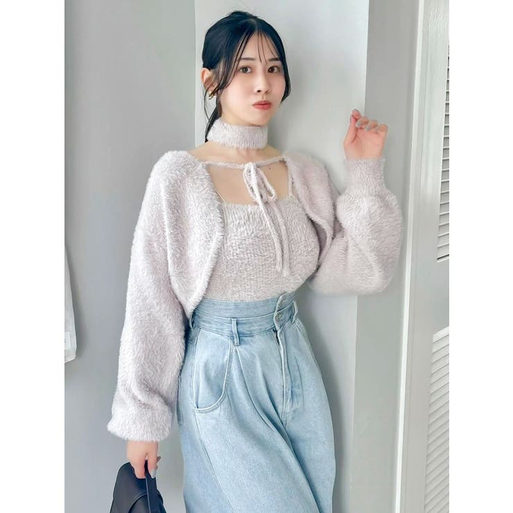 チョーカー付ミニシャギーニットキャミソール | dazzlin | 詳細画像30 