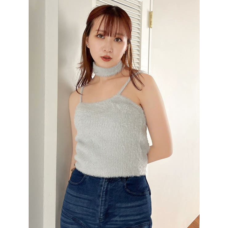 チョーカー付ミニシャギーニットキャミソール | dazzlin | 詳細画像6 