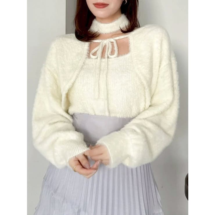 ミニシャギーニットボレロ | dazzlin | 詳細画像1 