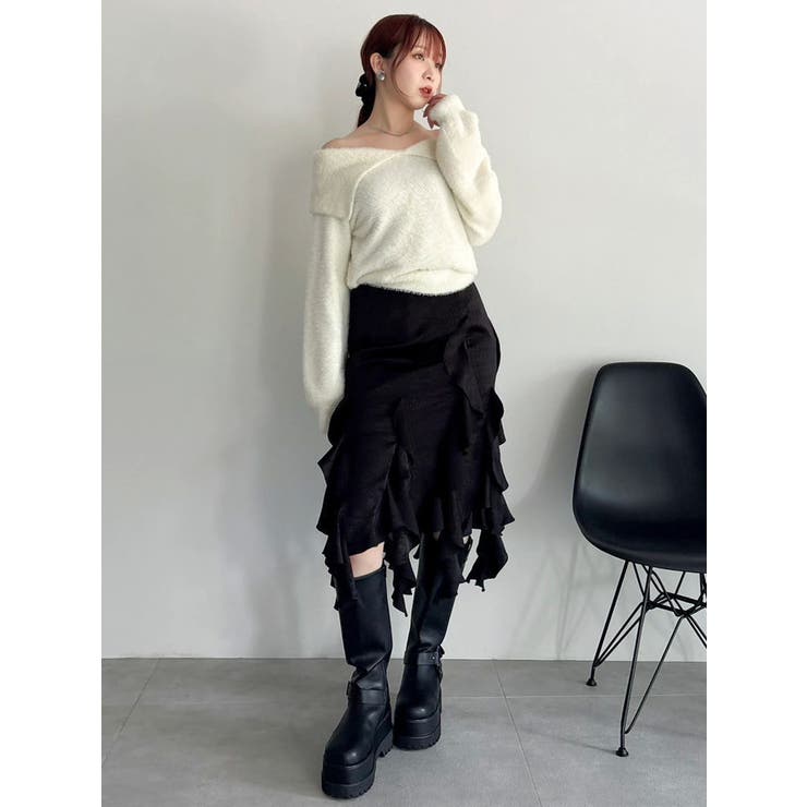 2WAYミニシャギーオフショルニット | dazzlin | 詳細画像11 