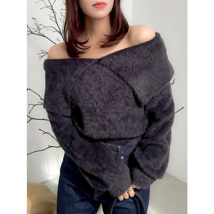 2WAYミニシャギーオフショルニット | dazzlin | 詳細画像24 