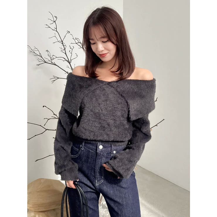 2WAYミニシャギーオフショルニット | dazzlin | 詳細画像25 