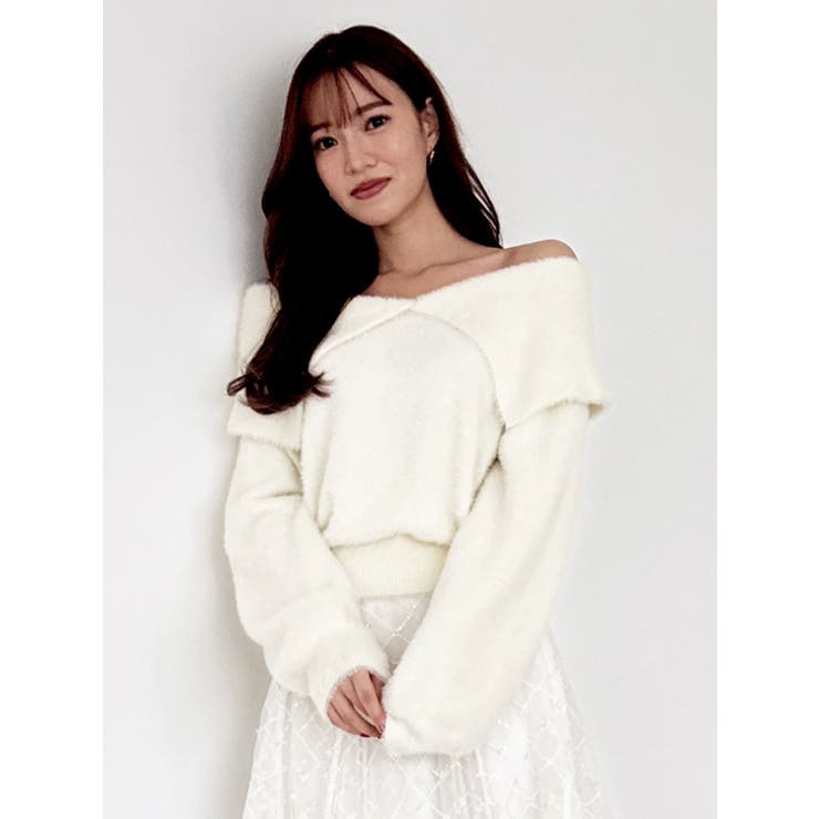 2WAYミニシャギーオフショルニット | dazzlin | 詳細画像28 