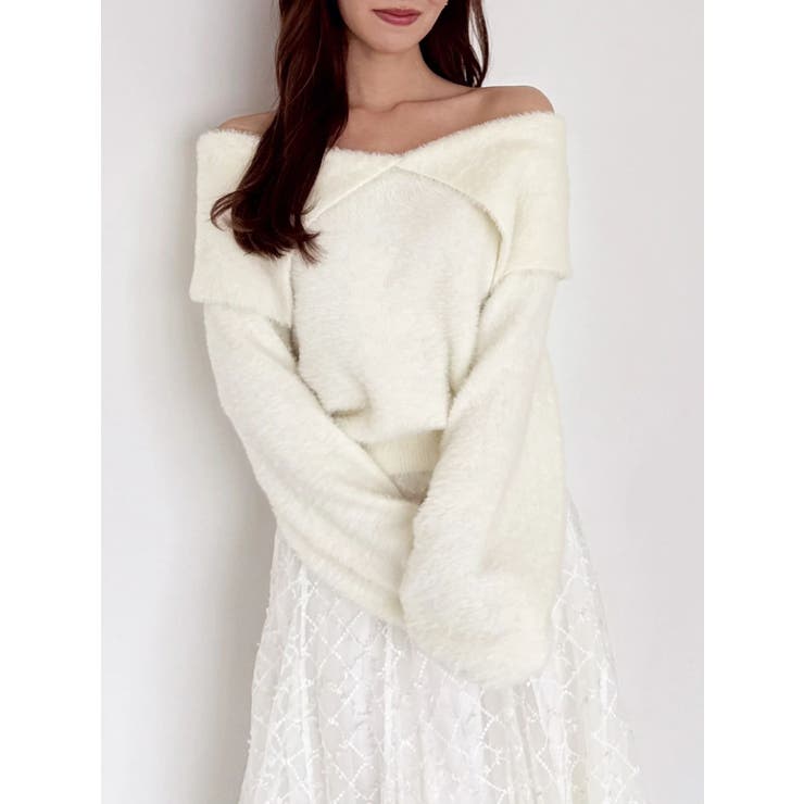 2WAYミニシャギーオフショルニット | dazzlin | 詳細画像29 