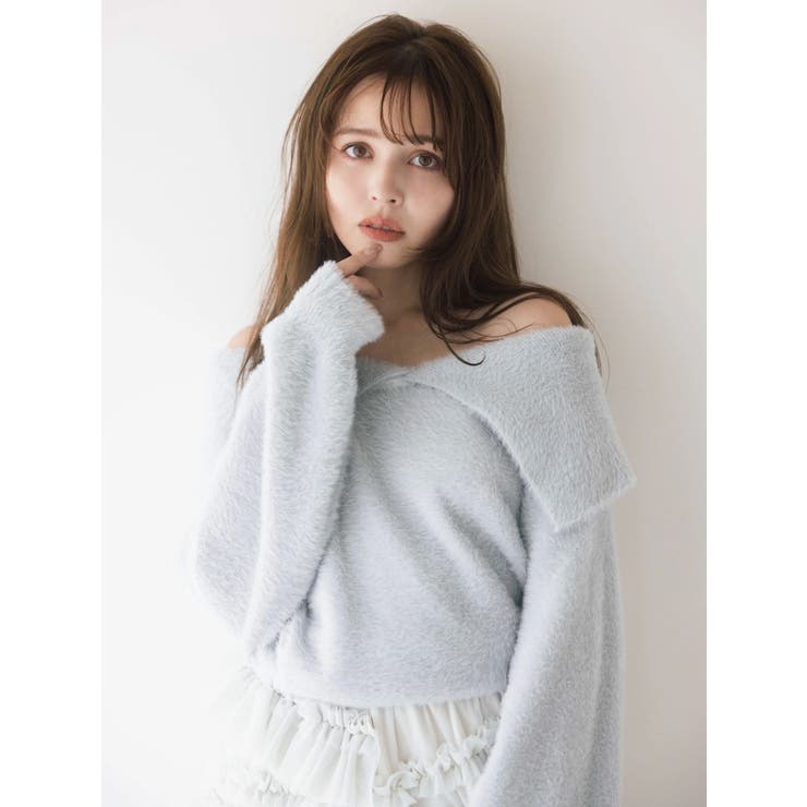 2WAYミニシャギーオフショルニット | dazzlin | 詳細画像3 