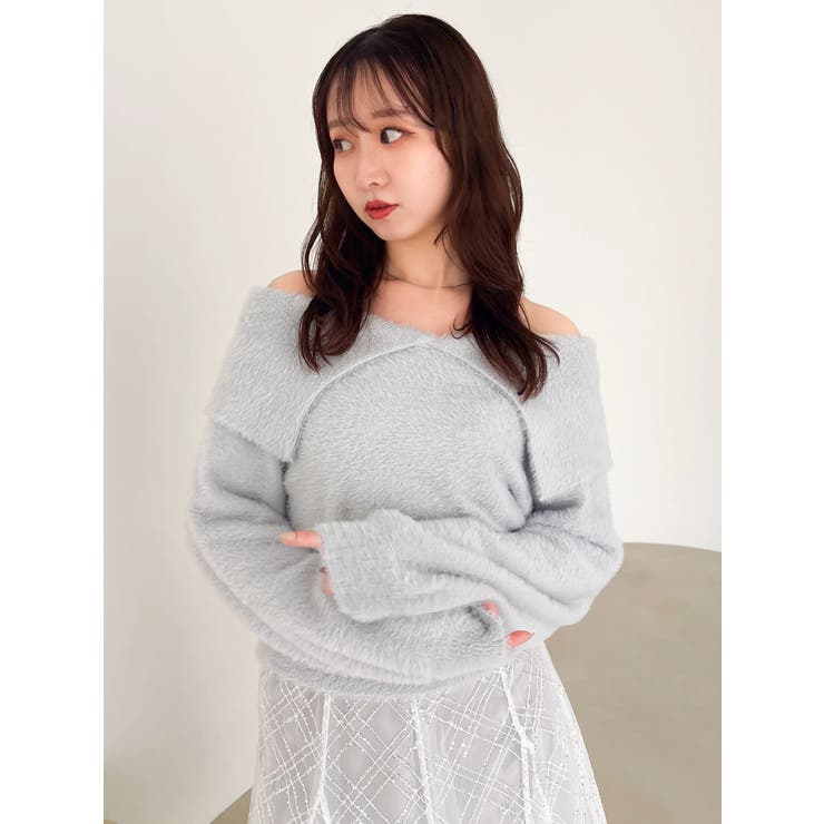 2WAYミニシャギーオフショルニット | dazzlin | 詳細画像32 