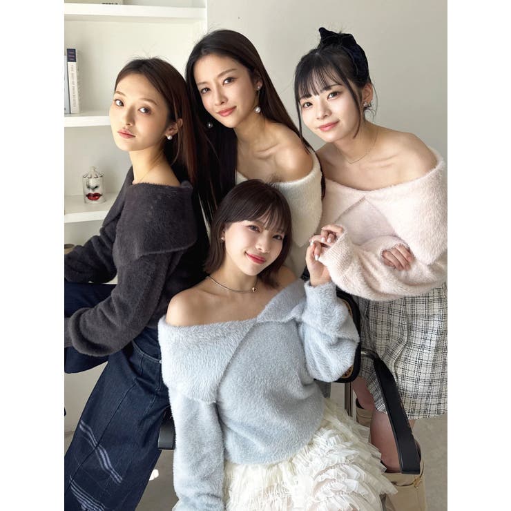 2WAYミニシャギーオフショルニット | dazzlin | 詳細画像6 