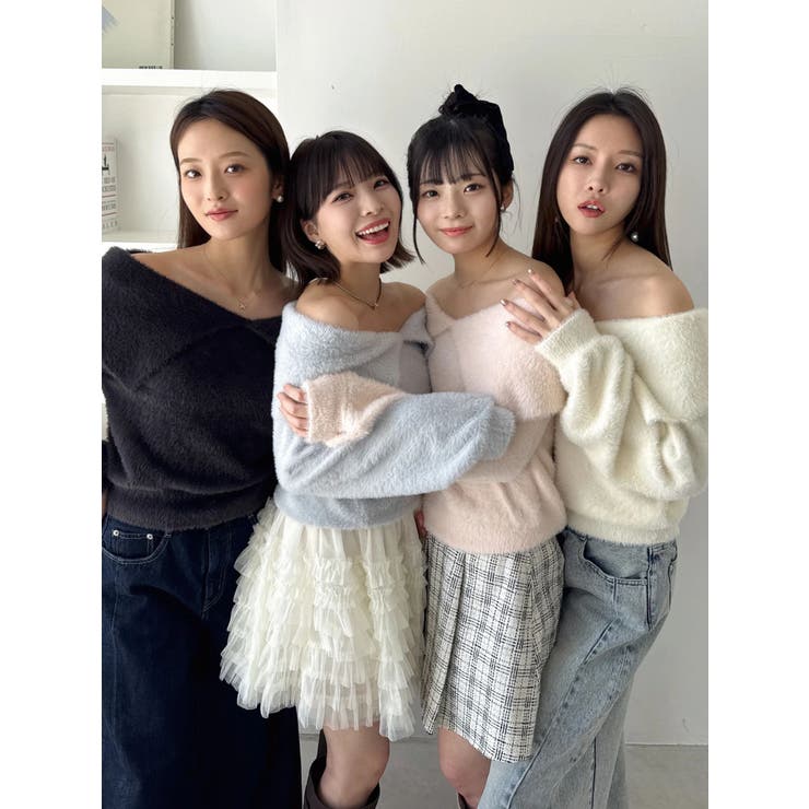 2WAYミニシャギーオフショルニット | dazzlin | 詳細画像7 