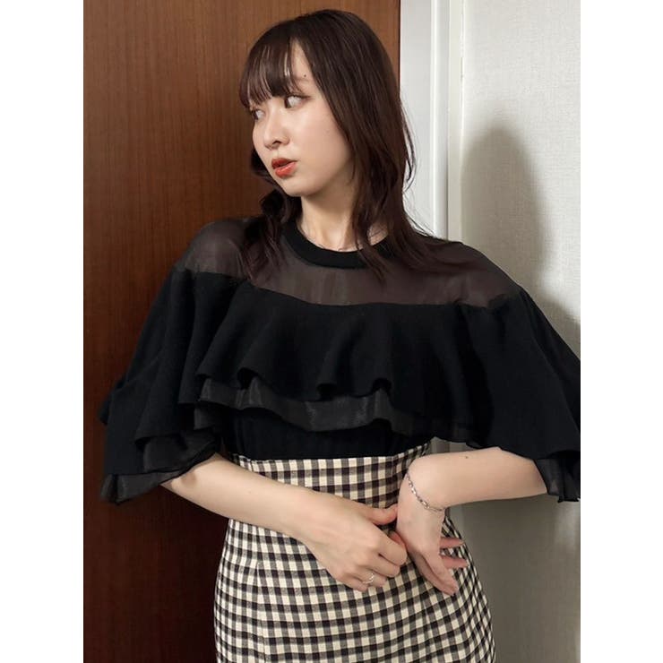 ヨークシアーフリルニットトップス | dazzlin | 詳細画像2 