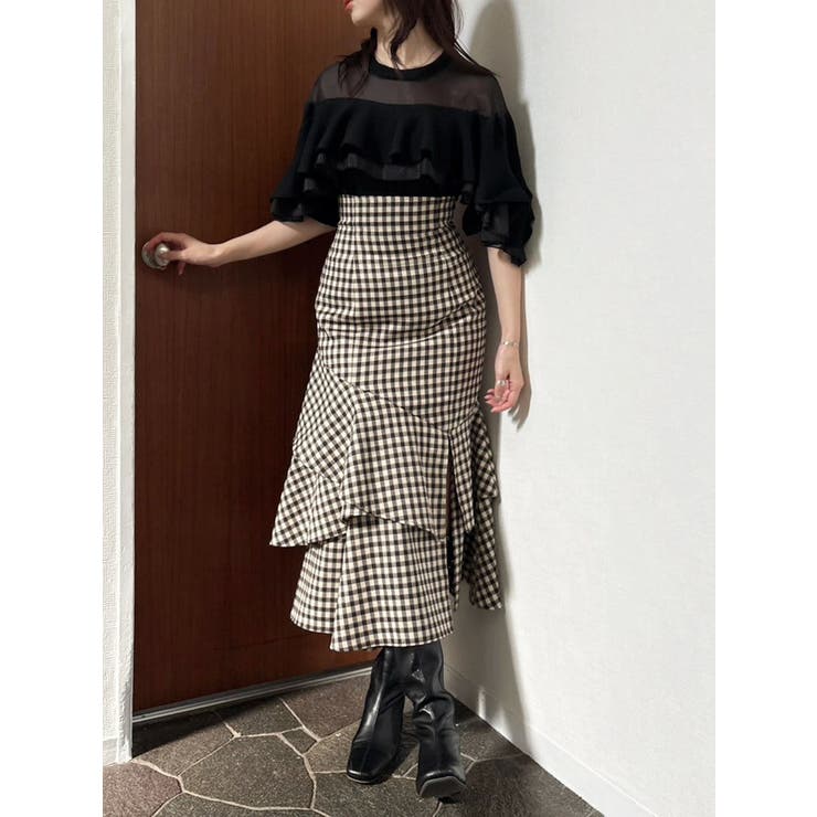 ヨークシアーフリルニットトップス | dazzlin | 詳細画像8 