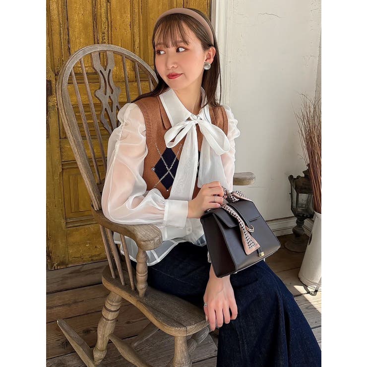 アーガイルニットトップス | dazzlin | 詳細画像18 