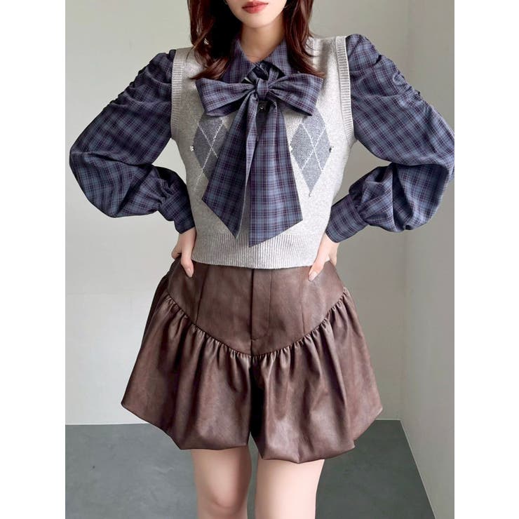 アーガイルニットトップス | dazzlin | 詳細画像2 