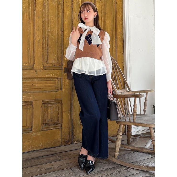 アーガイルニットトップス | dazzlin | 詳細画像22 