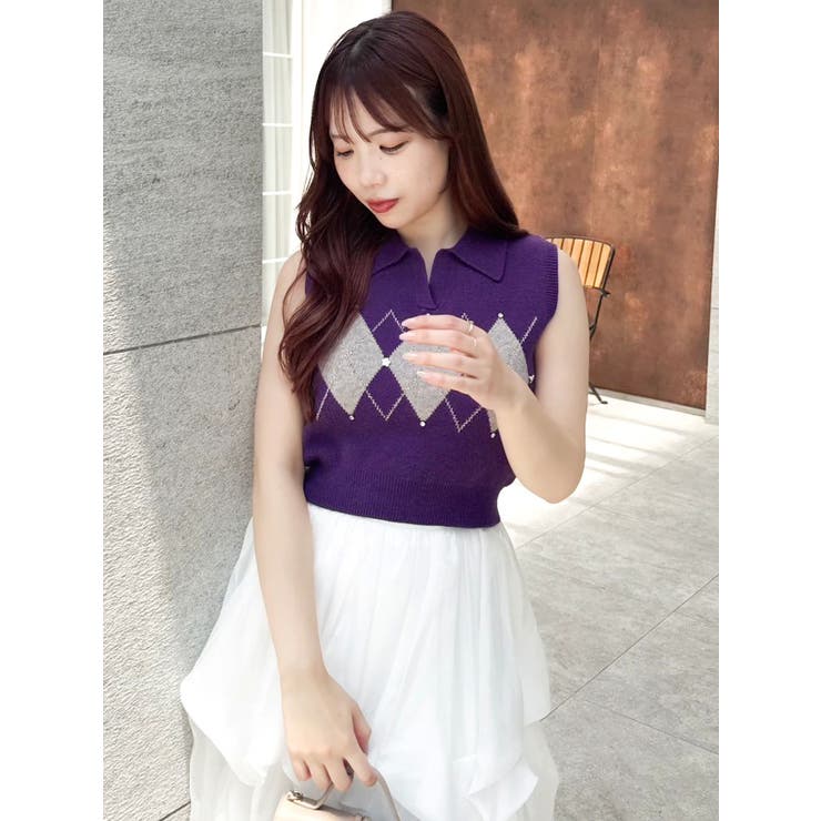 アーガイルニットトップス | dazzlin | 詳細画像25 